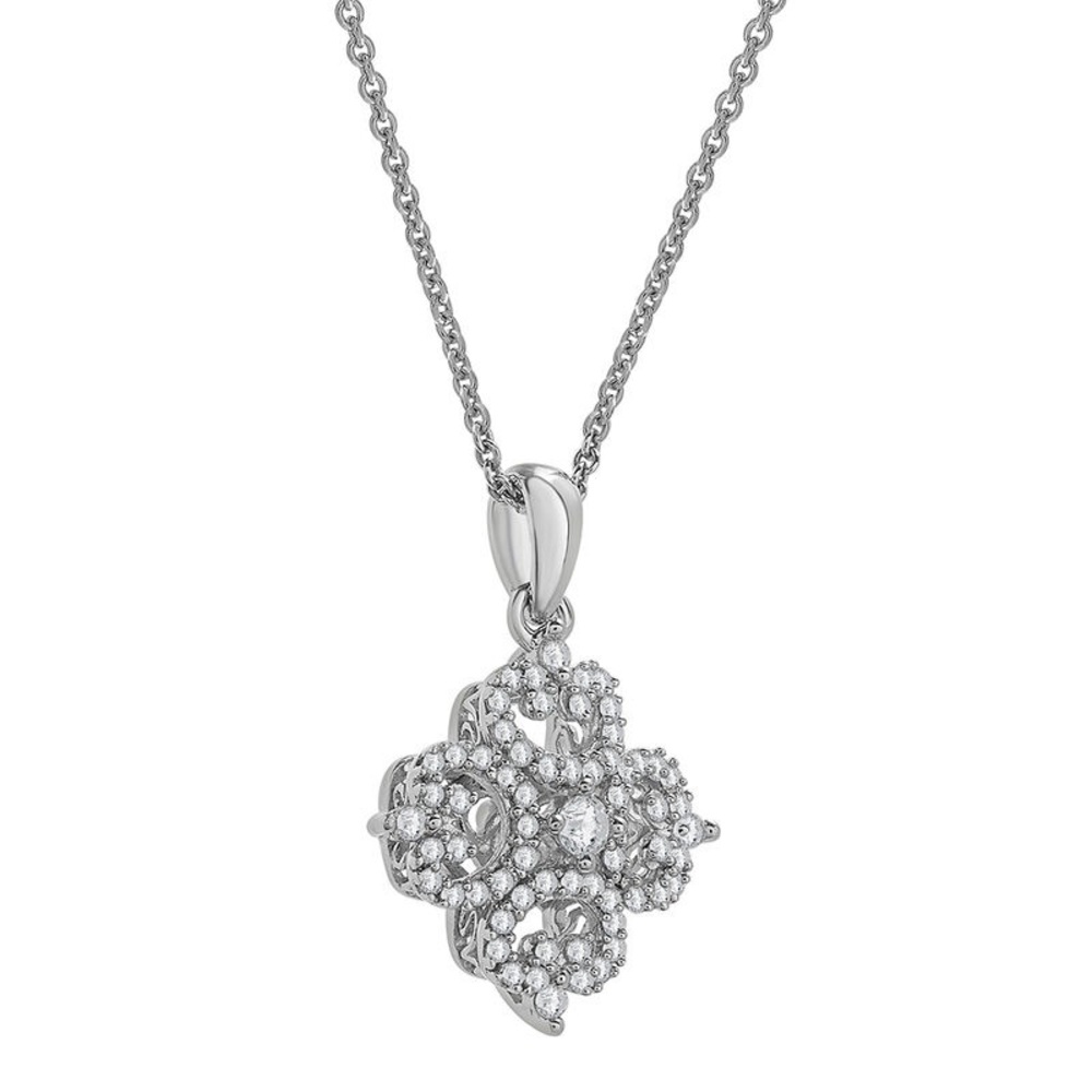 Sterling Silver Diamond Pendant Necklace (1/3 ct. tw.) - Picture 6 of 16